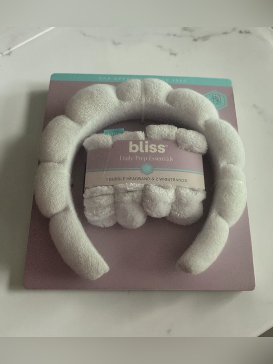Bliss Other - Bliss Spa Plush Microfiber Baby Blue Bubble Headband & Wristband Set